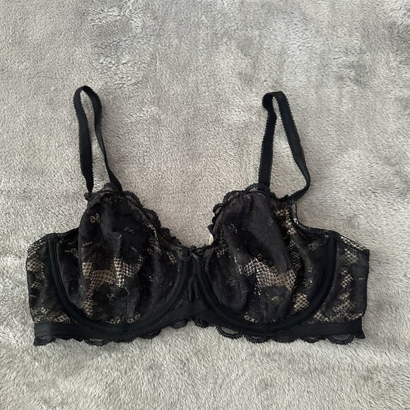 Wacoal Fire and Lace Underwire Bra 36C Black - Picture 1 of 5